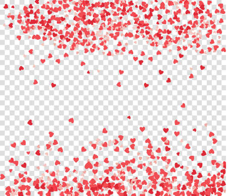 Heart shape pink and red confettiのイラスト素材