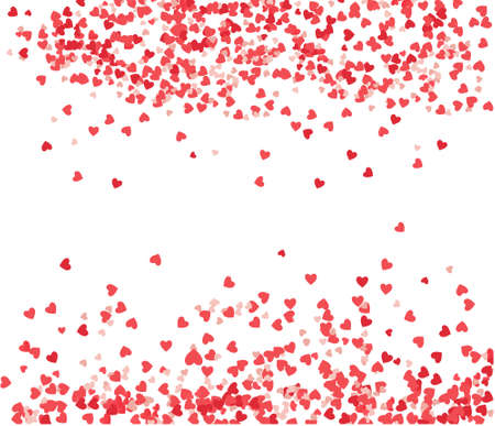 Heart shape pink and red confettiのイラスト素材