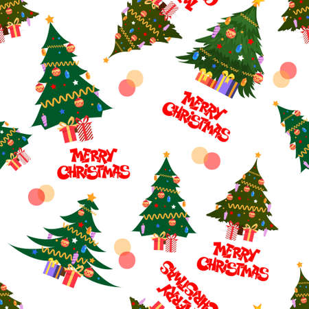 Vector seamless pattern of christmas treeのイラスト素材
