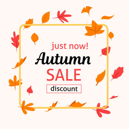 Autumn landscape, fall trees with yellow leaves, lonely bench for contemplation of autumn natureのイラスト素材