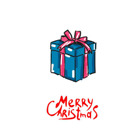 Christmas gift. Vector illustration. Hand drawnのイラスト素材