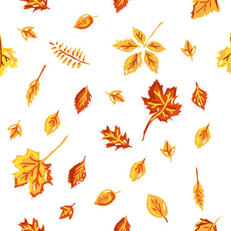 Seamless pattern. Vector illustration. Autumn leaves.のイラスト素材