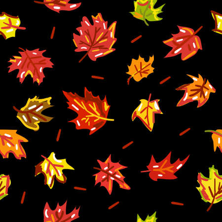 Seamless pattern. Vector illustration. Autumn leavesのイラスト素材