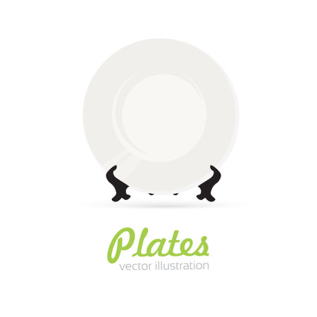 Empty plate isolated on white background.のイラスト素材