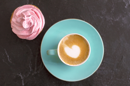 hot coffee and muffinの写真素材