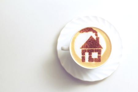 Real estate agency office objects isolated on tableの写真素材