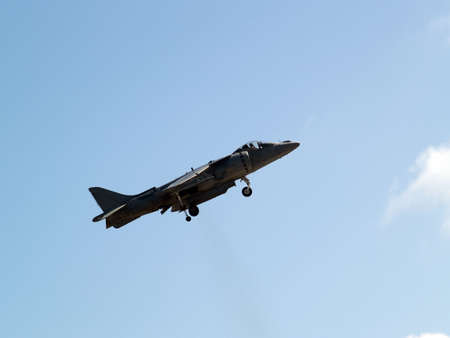 Harrier climbs rapidly high angle pitch gear downの写真素材