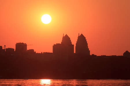 Urban sunset in Dnipropetrovskの写真素材