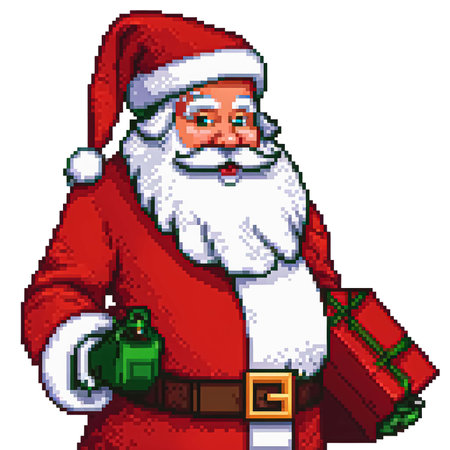 Santa Claus pixel art. Pixel art of Santa Claus. Vector illustration.の写真素材