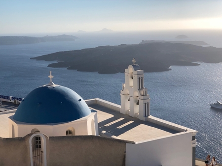 Church and bells of Santoriniのeditorial素材