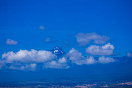 Mount Kilimanjaro is a dormant volcano in United Republic of Tanzania. It has three volcanic cones: Kibo, Mawenzi, and Shira. It is the highest mountain in Africa and the highest sの写真素材