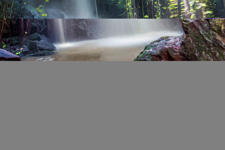 Waterfall in tropical rain forest at Phu Kradueng National Park, Loei, Thailand