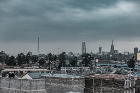 View of the city of Bangalore from the top of the hill.の写真素材