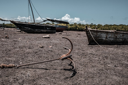 Old fishing boats on the beach of the island of La Palma