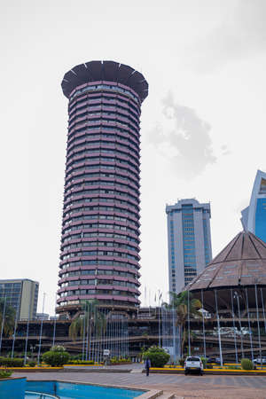 Nairobi City County Skyline Skyscrapers. Nairobi is Kenyaâs capital city. In addition to its urban core, the city has Nairobi National Park, a large game reserve known for breedingのeditorial素材