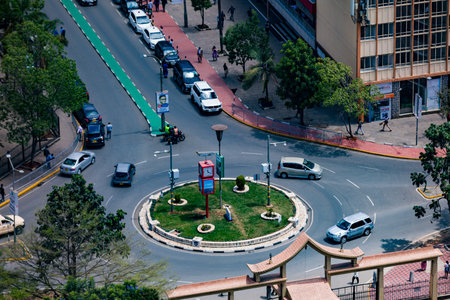 Nairobi City County Skyline Skyscrapers. Nairobi is Kenyaâs capital city. In addition to its urban core, the city has Nairobi National Park, a large game reserve known for breedingのeditorial素材