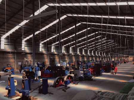 Interior of a modern industrial factory. Workplace of the factory.の写真素材