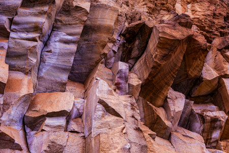 Detail of the sandstone cliffs in Petra, Jordan. Petra is one of the New Seven Wonders of the World.