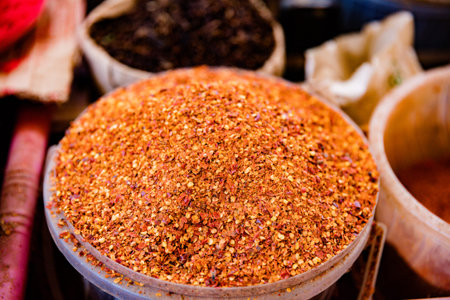 Spices and herbs at the Spice Bazaar in Istanbul, Turkey