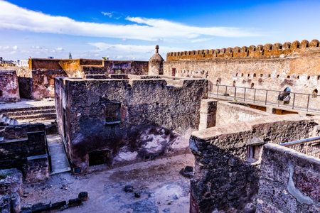 Ancient ruins of Pompeii, an ancient Roman town destroyed by the volcano Vesuvius.