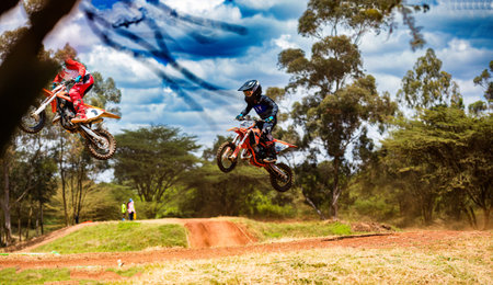 East African Motor Sports Club Motorcross Motorcycle Enduro Jamhuri Motorcross Track Offroad Adventure Dirt Bike Kenya East Africaの写真素材