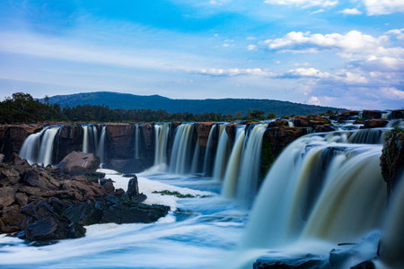 Long exposure of Iguacu Falls, Brazil, South Americaの写真素材