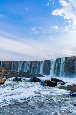Iguazu Falls on the border of Argentina and Brazil.