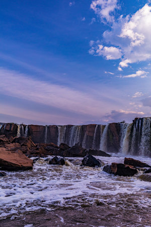 Iguazu Falls at sunset, Iguazu National Park, Argentina