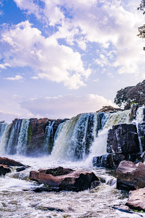 Iguazu Falls on the border of Brazil and Argentina.