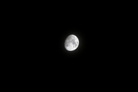 View of the moon in waxing stage