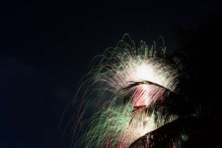 The fireworks on the feast of St Jacob in a church in south indiaの写真素材