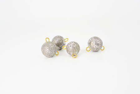 some jig lead sinkers with copper eyeletsの写真素材