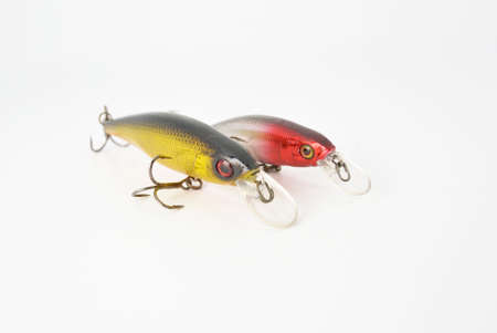 two color bait minnow with two hooksの写真素材