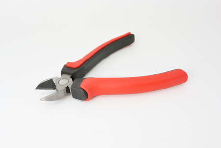 wire cutters tools with red rubber handleの写真素材