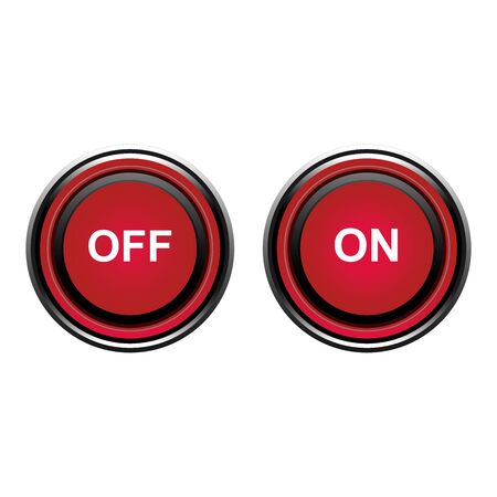 vector illustration of an on and off button on a white backgroundのイラスト素材
