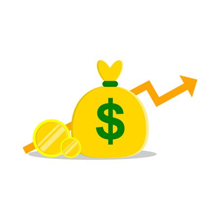 vector illustration of increasing vector design income, profit is increasingのイラスト素材