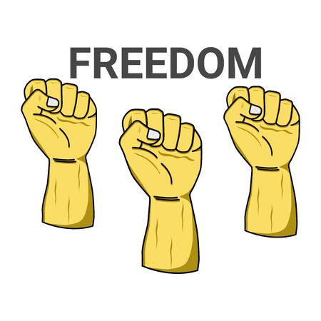 vector illustration of hand holding up, freedom of human rightsのイラスト素材