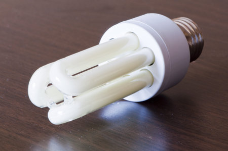 energy-saving bulb on the table