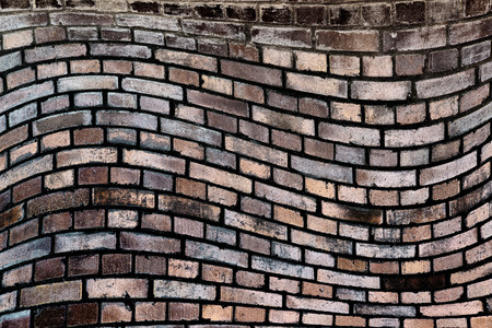 wavy, brick background - solid concrete wallの写真素材