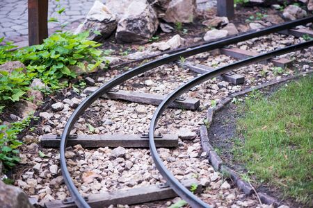 railway track in the funfairの写真素材