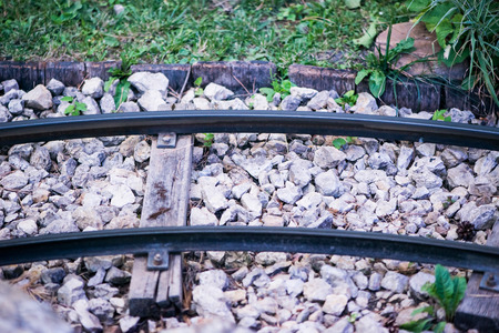 railway track in the funfairの写真素材