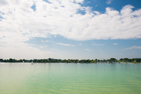 landscape. azure water and blue sky