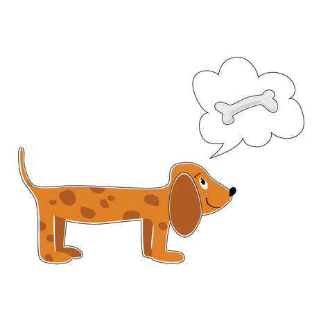 dog dreaming about bonesのイラスト素材