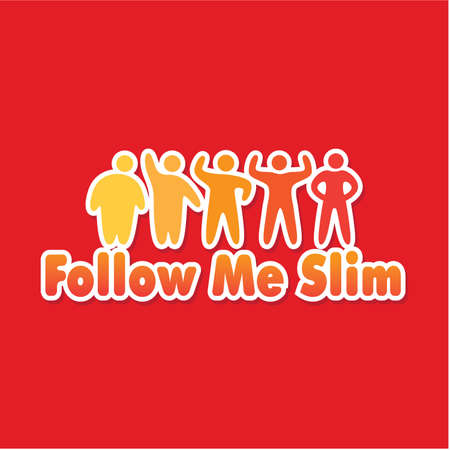  template label - follow me slimのイラスト素材