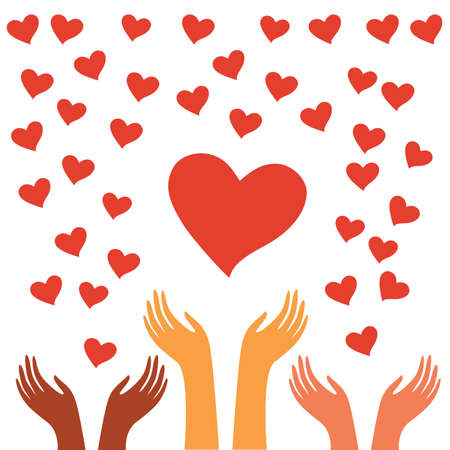 template for the cards - hand releasing into the sky of the heartのイラスト素材