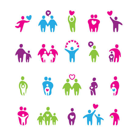 set of icons - love and familyのイラスト素材