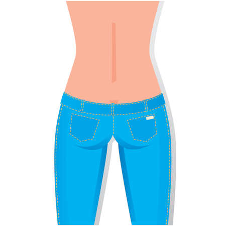 jeans modelのイラスト素材