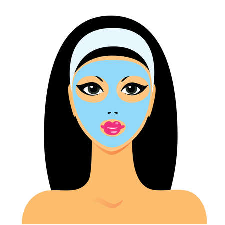 salon spa treatments - facial maskのイラスト素材