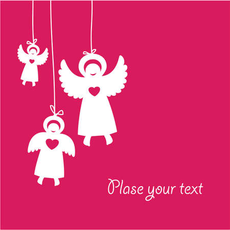 template-greetings cards with angelsのイラスト素材