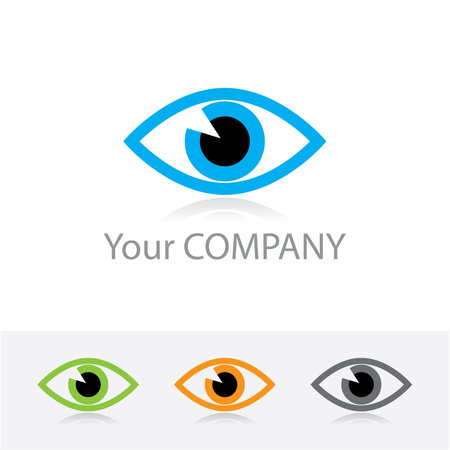 Template vector corporate logo - ophthalmic optics. Color options + black and white version. Just place your own brand name.のイラスト素材